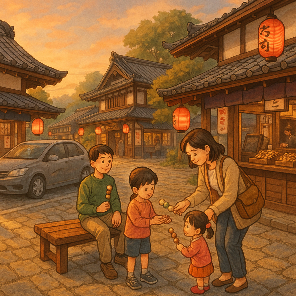 江戸風パーキングエリアのイラスト